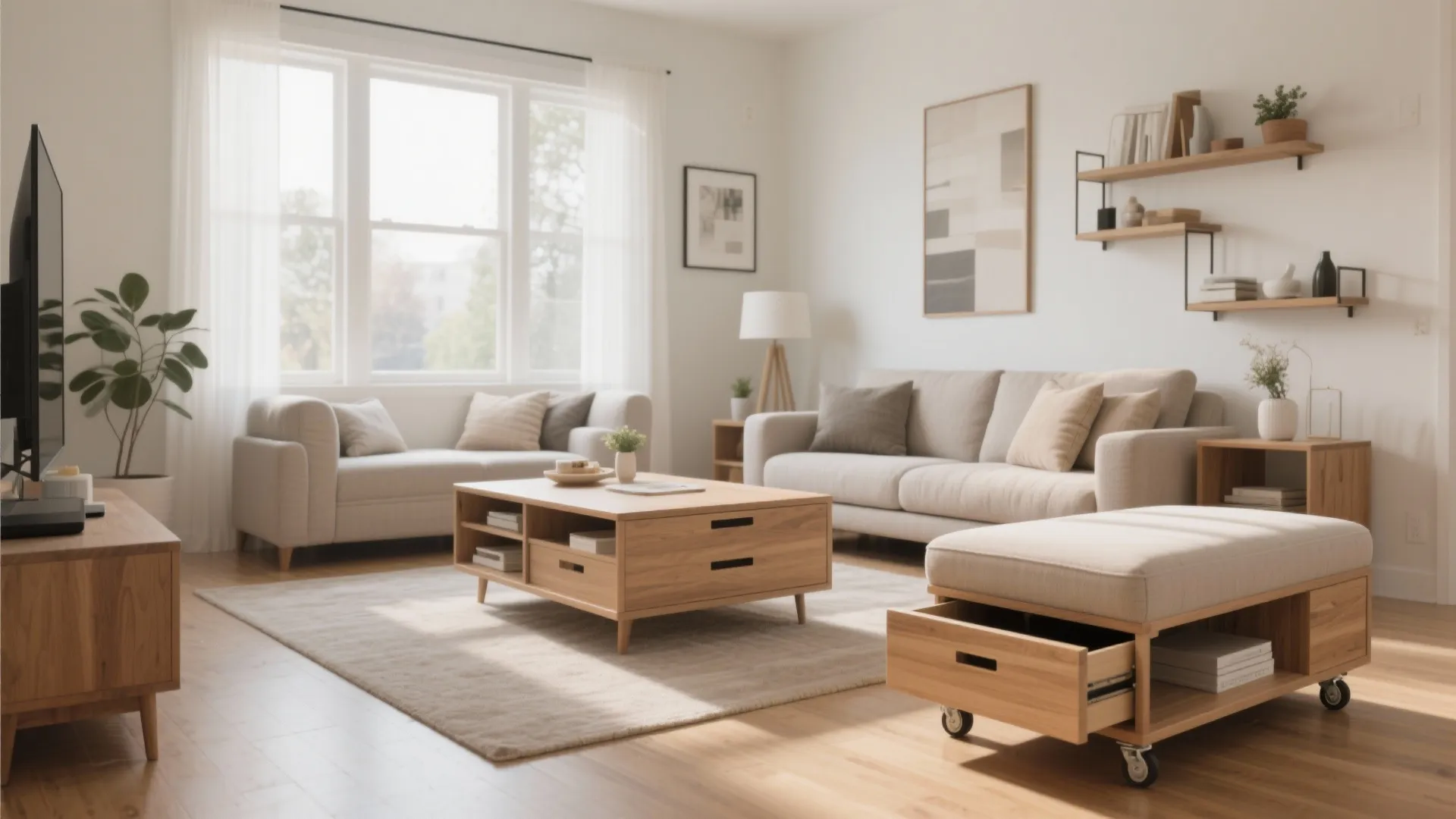 7. Multi-purpose furniture pieces