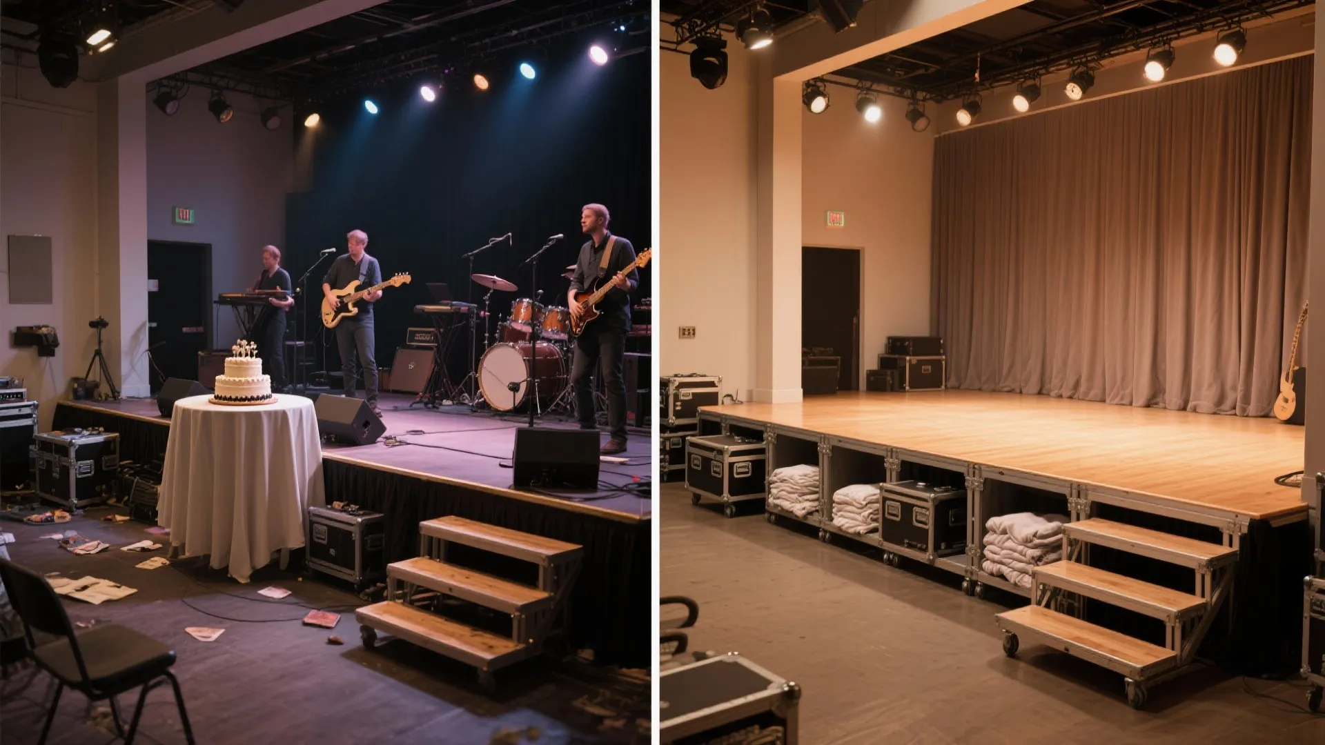 2. Multi-purpose stage and risers