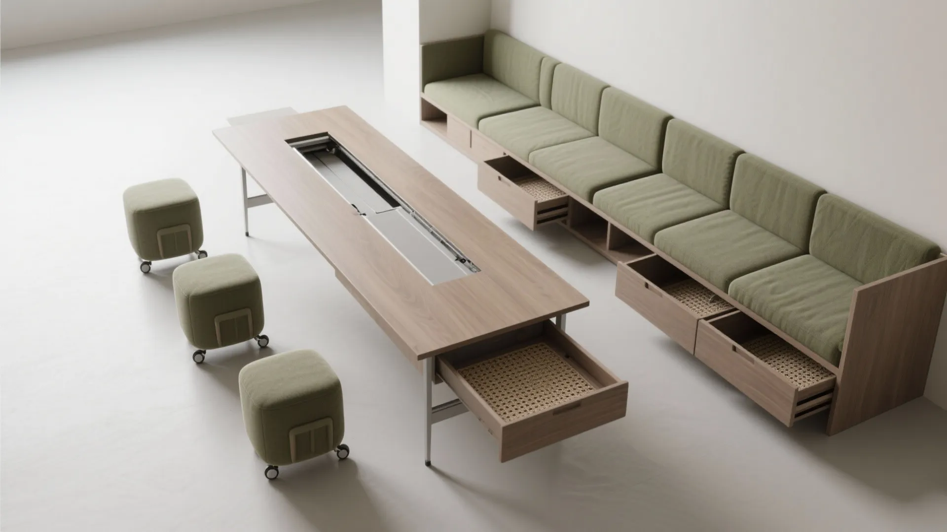 2. Multi-purpose seating and extendable tables