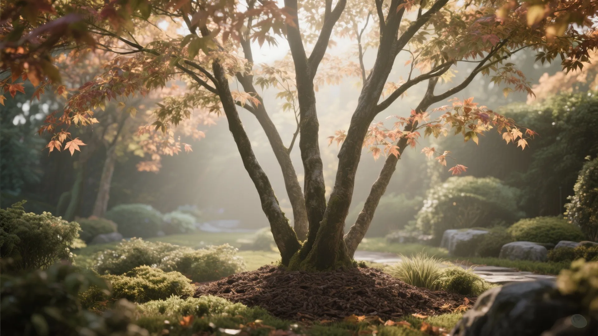 3. Multi-stem small trees (Japanese maple, amelanchier)