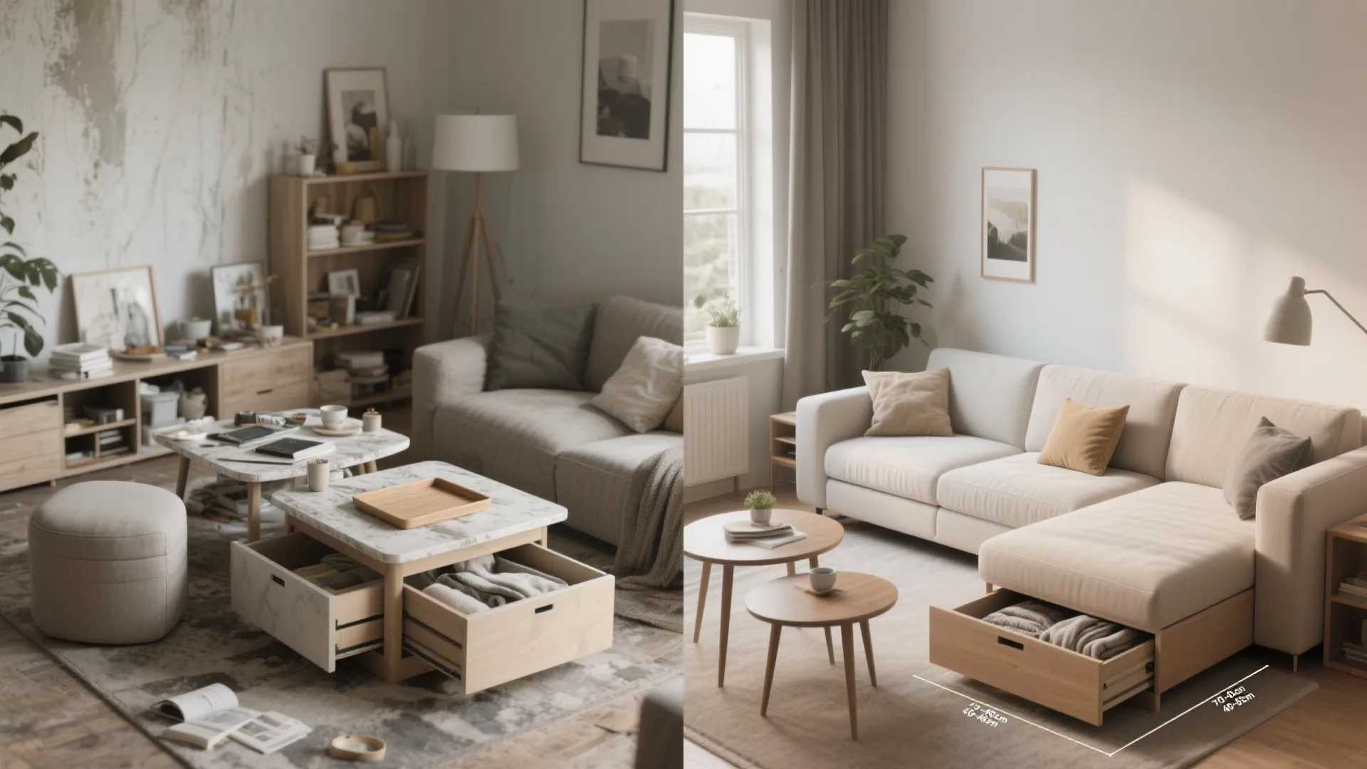 Multifunctional furniture with hidden storage