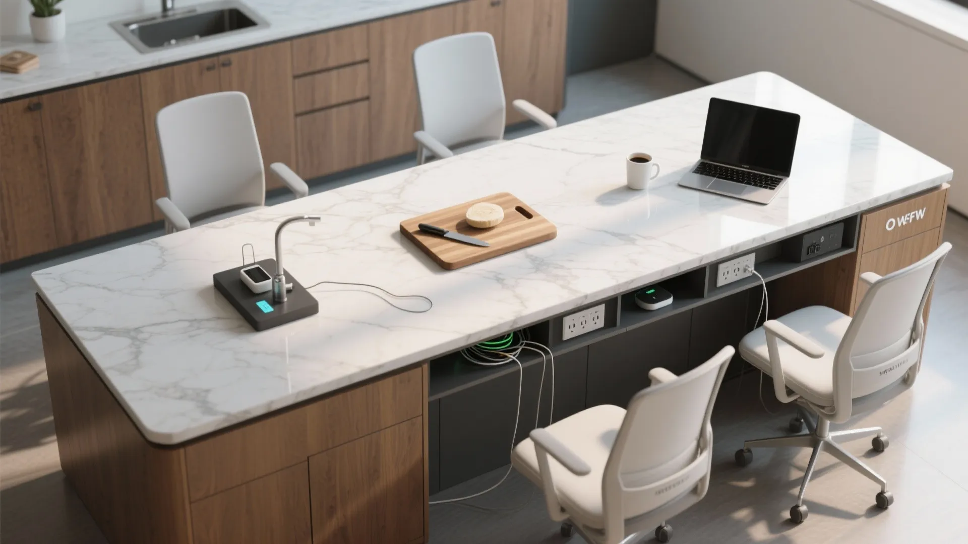 2. Multi-function surfaces — a countertop that does double duty
