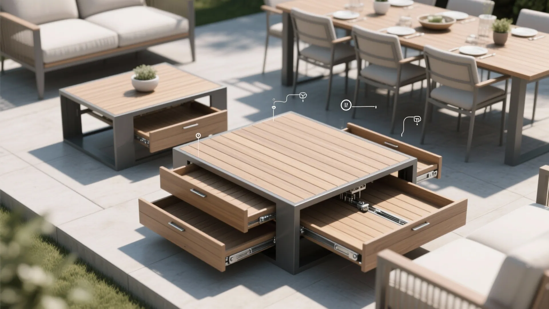 4. Multi-purpose tables — coffee table that becomes dining