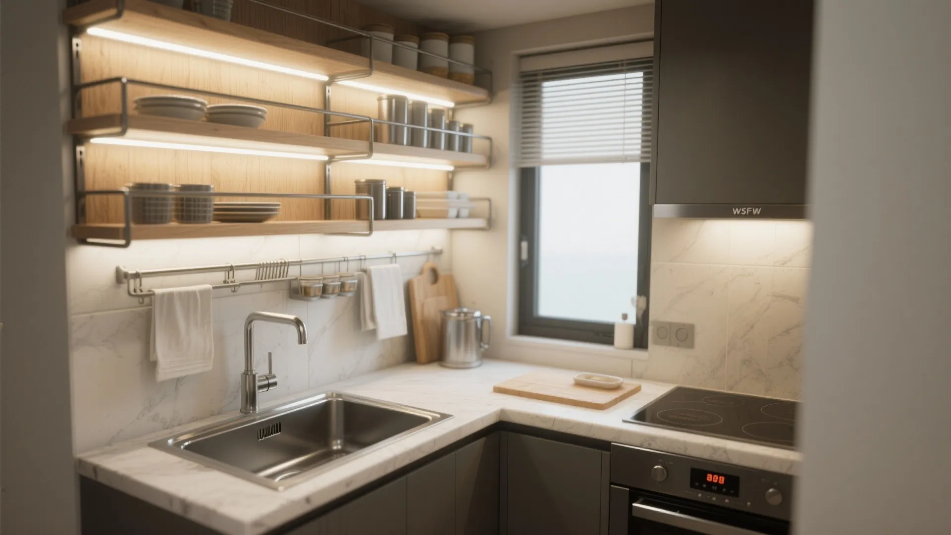 Multi-Tier Above-Sink Shelves