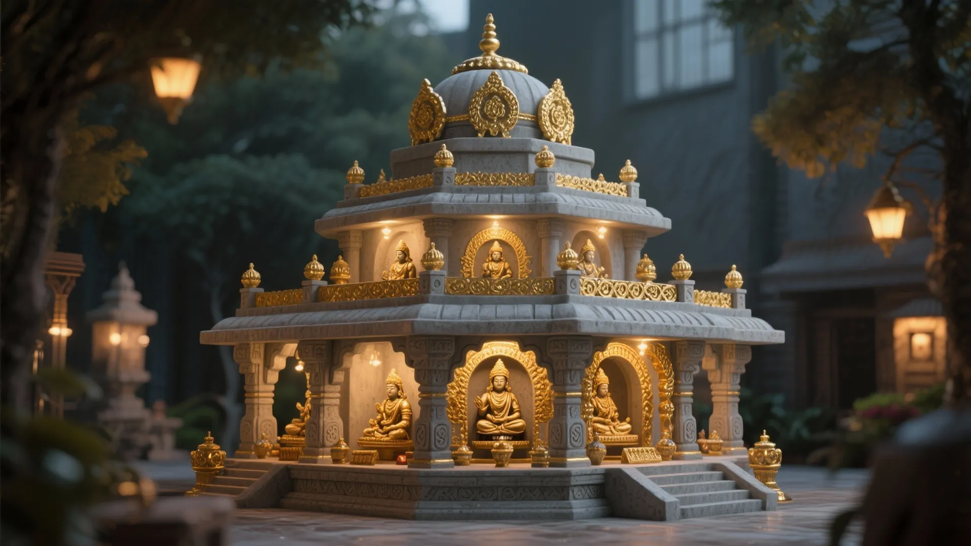 Tip 4: Multi-tier Cement Mandir