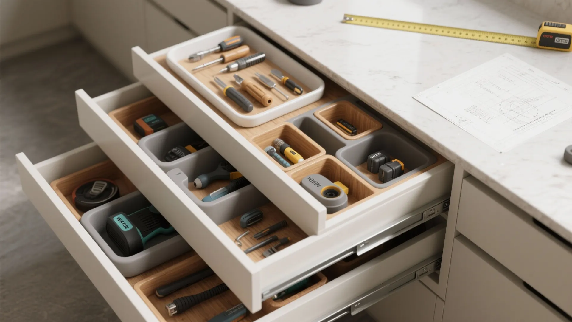 4. Multi-tier drawer organizers