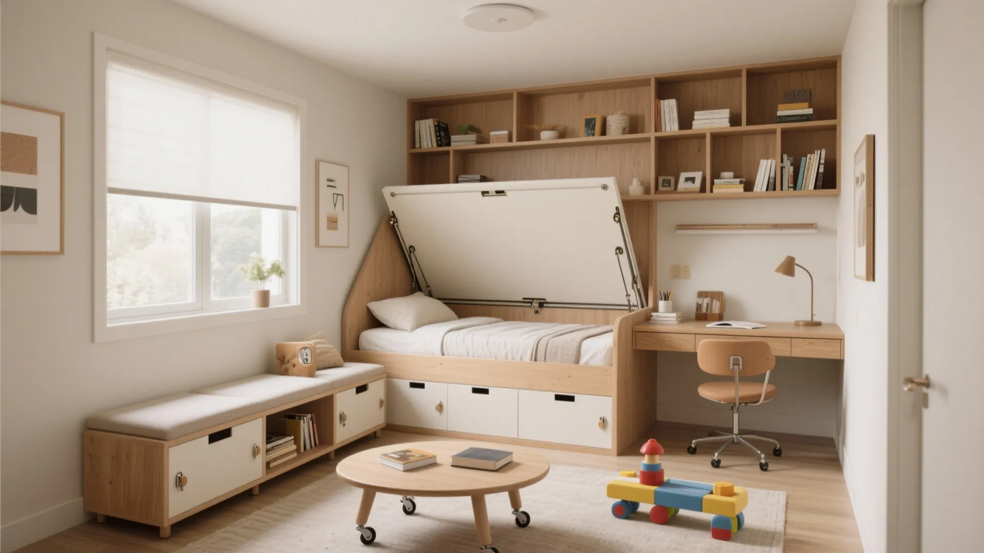 3) Multi-use room logic: two rooms, three functions