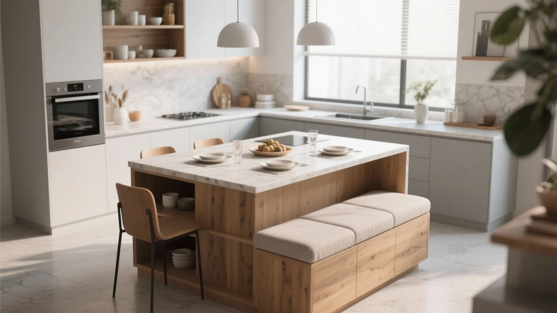 2. Multi-Functional Kitchen Islands