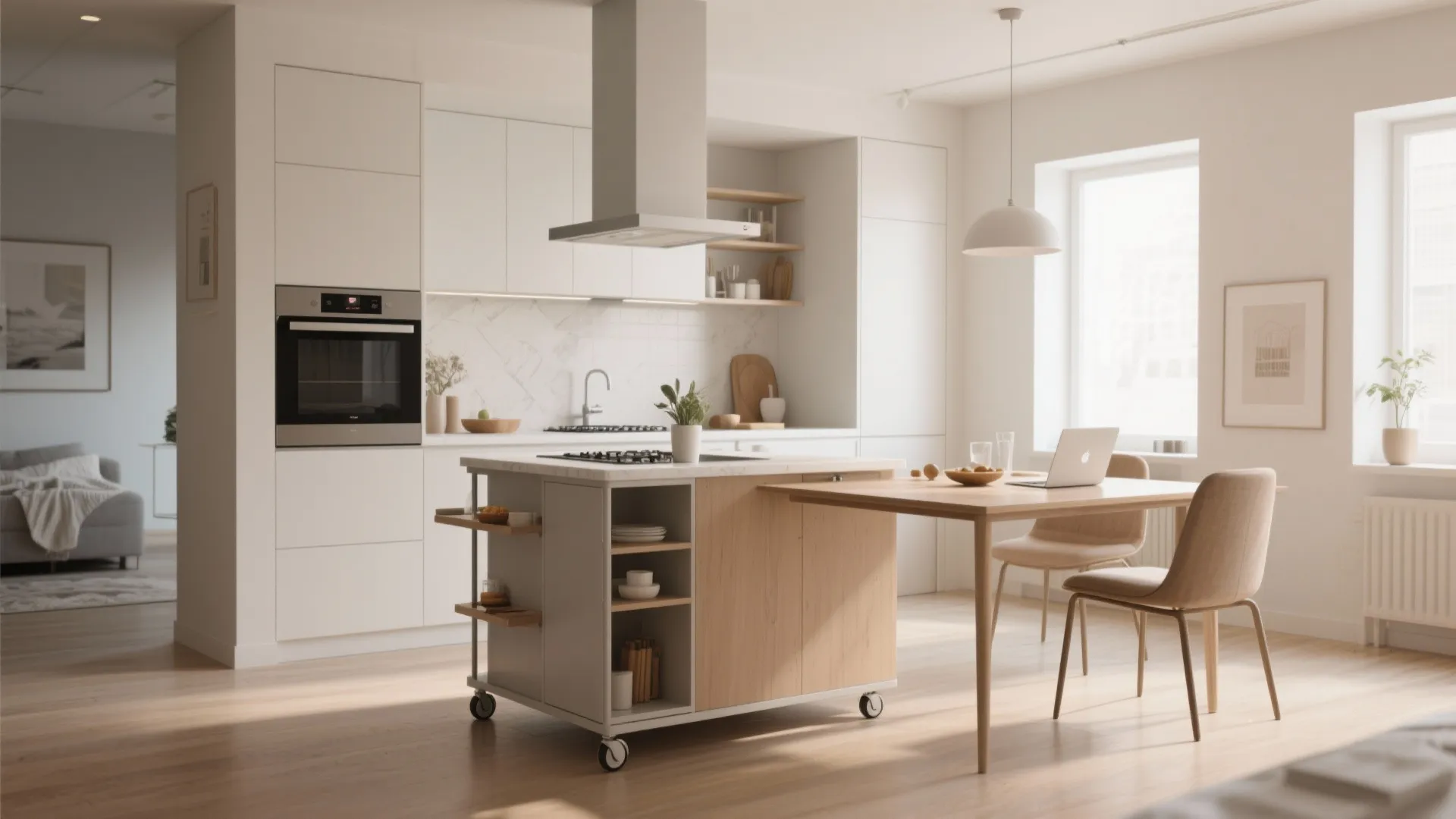 2. Multi-Functional Kitchen Island