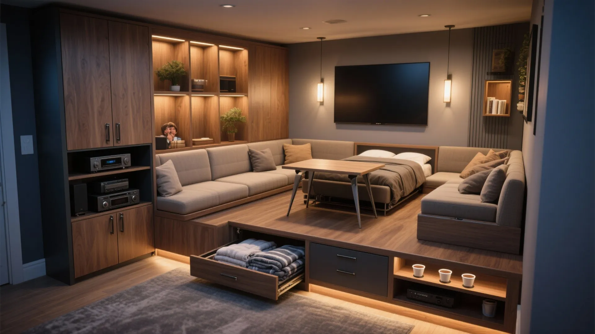 4. Multi-use furniture and hidden storage