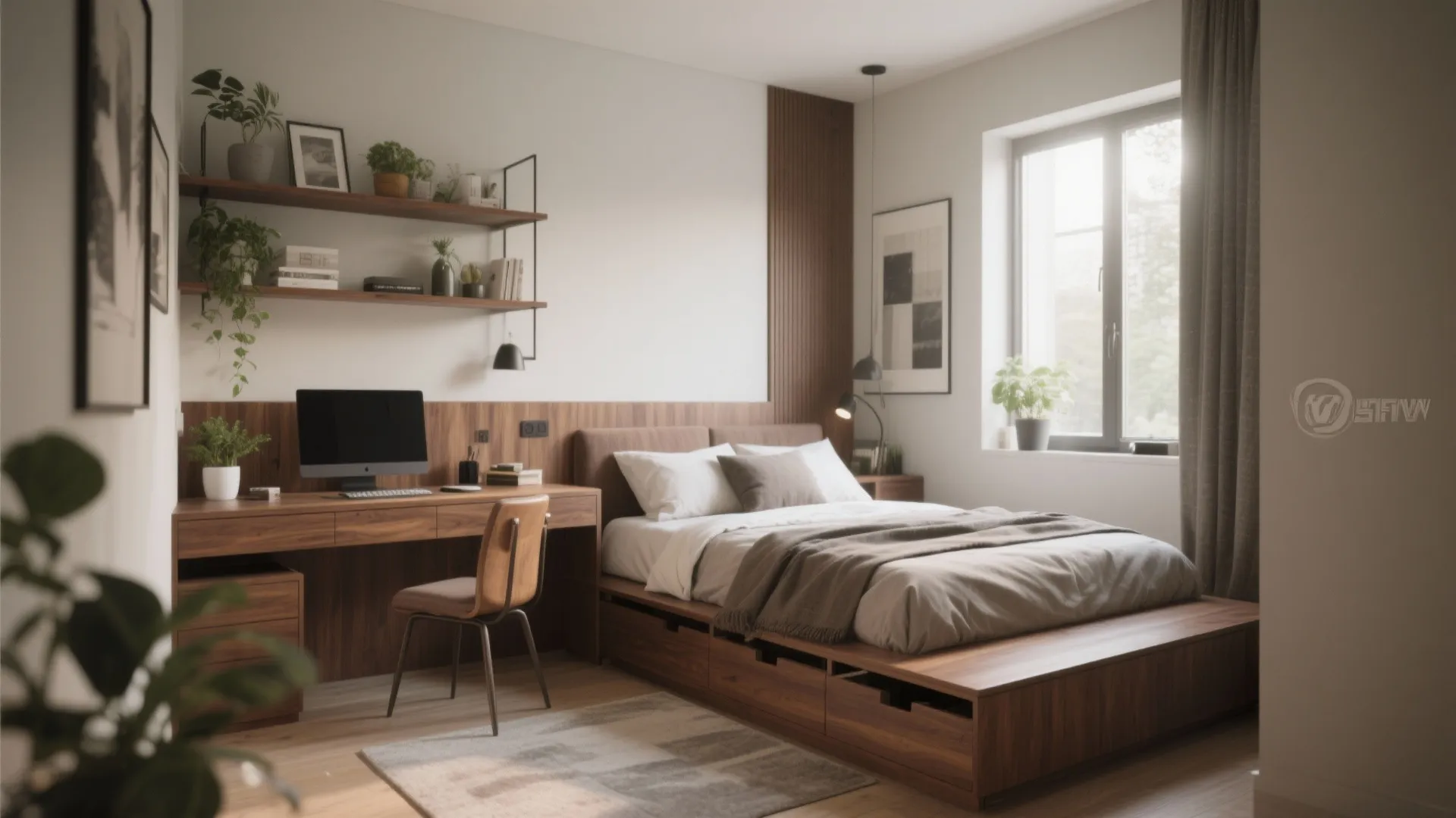 2. Create multi-use zones with furniture that pulls double duty