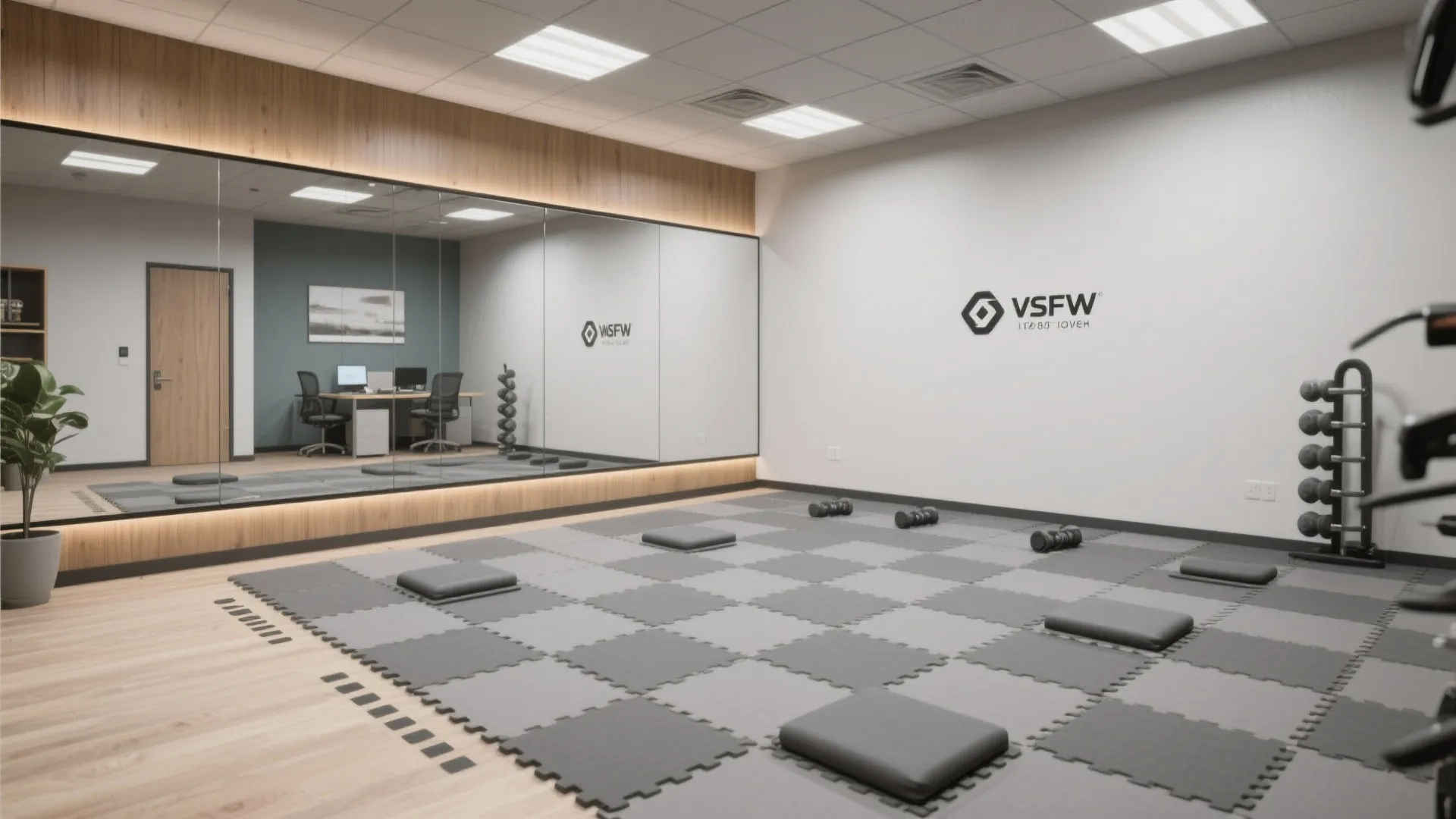 3. Multi-Zone Flooring and Mirrors