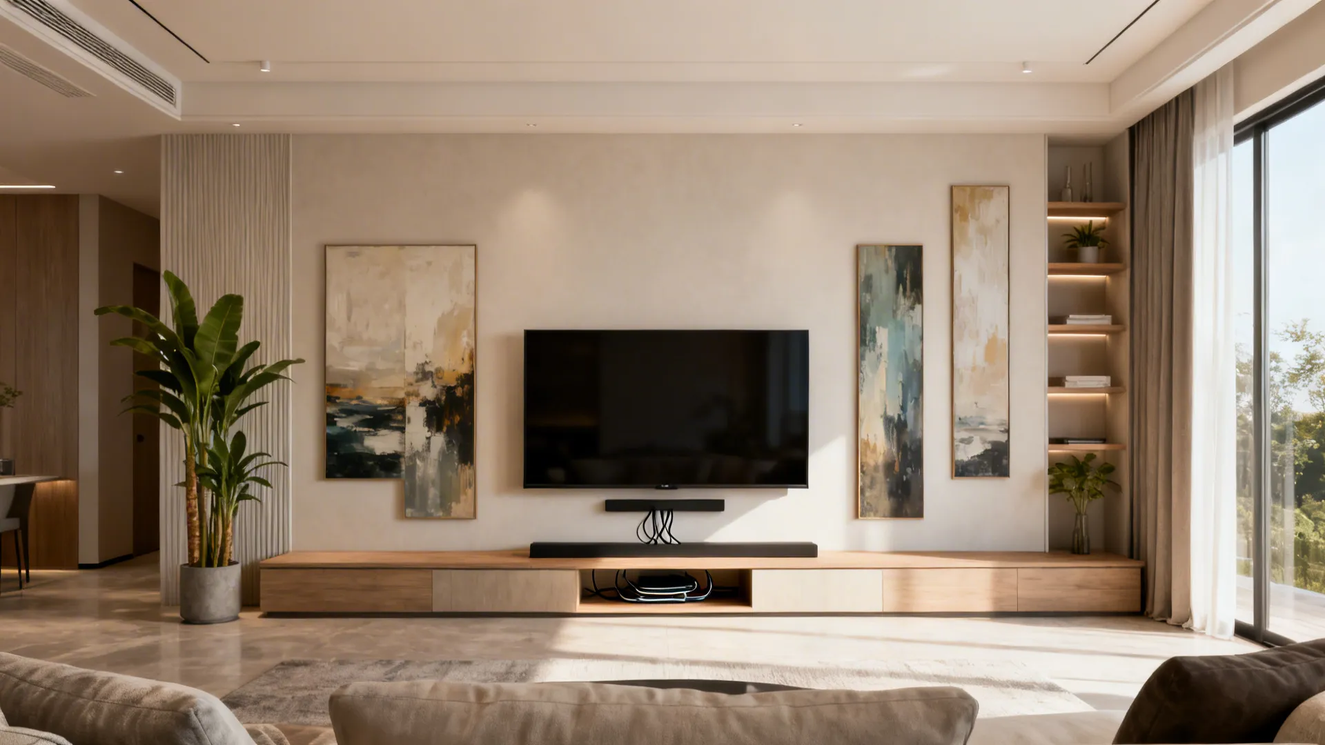 5. Multi-zone composition (media + decor)