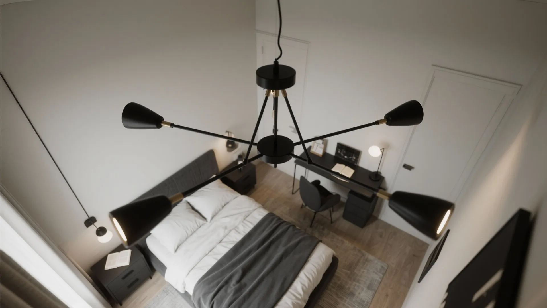 4. Adjustable Black Multi-Arm Fixture