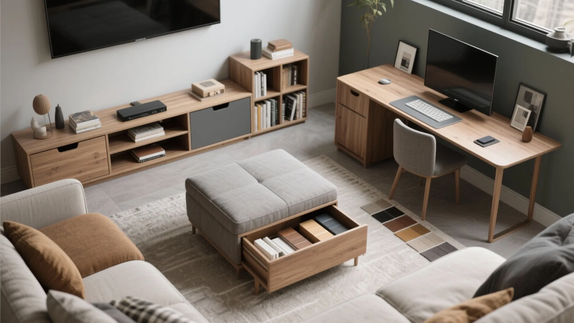 3. Use multifunctional furniture and zoning