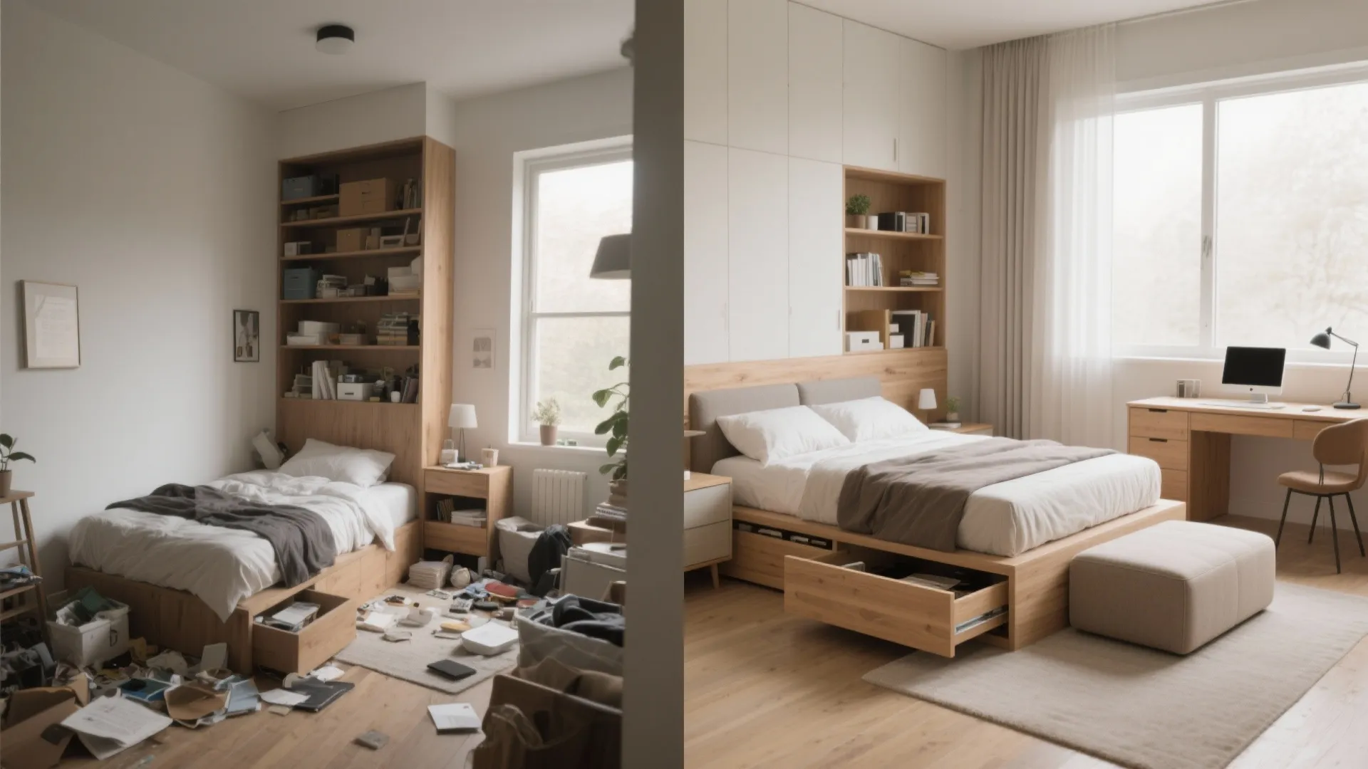 2. Choose multifunctional furniture that hides clutter