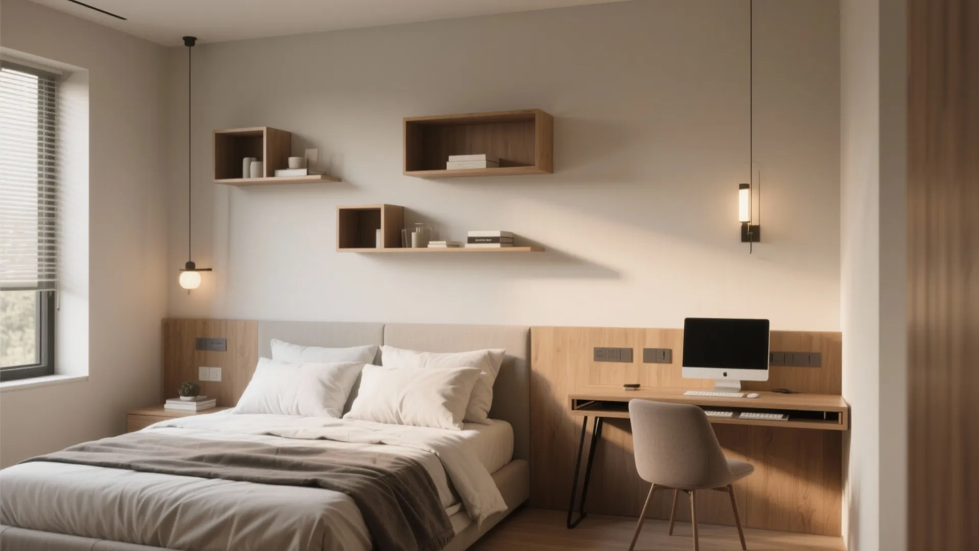 2. Anchor the bed to a multifunctional wall