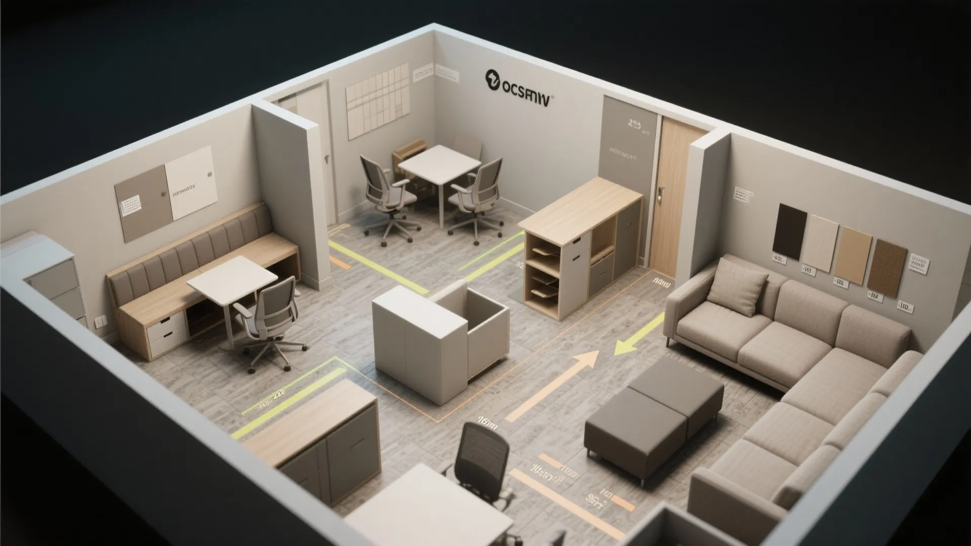 3. Multi-functional furniture and layout mockups