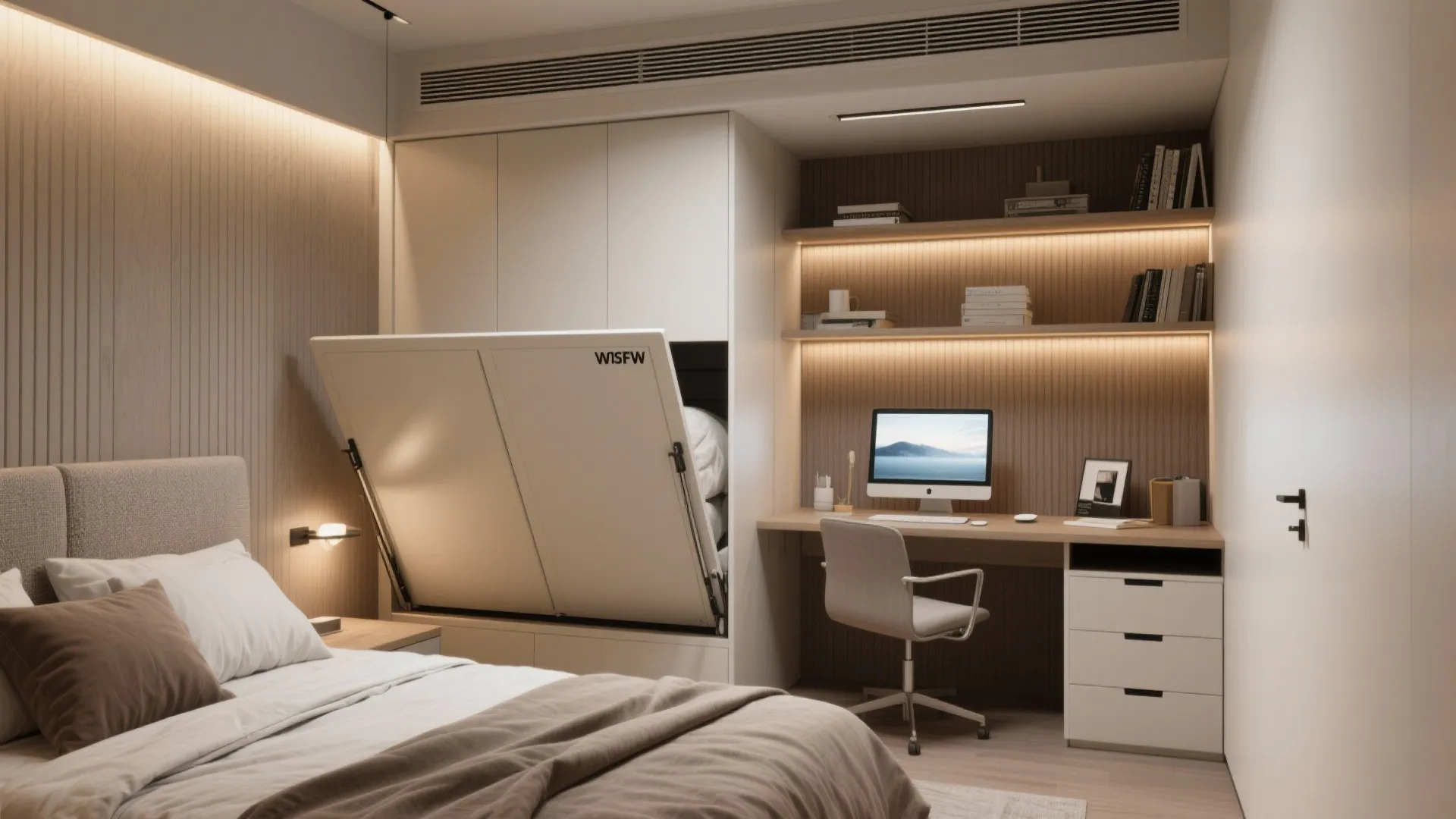2. Turn a tiny bedroom into a multifunctional nook