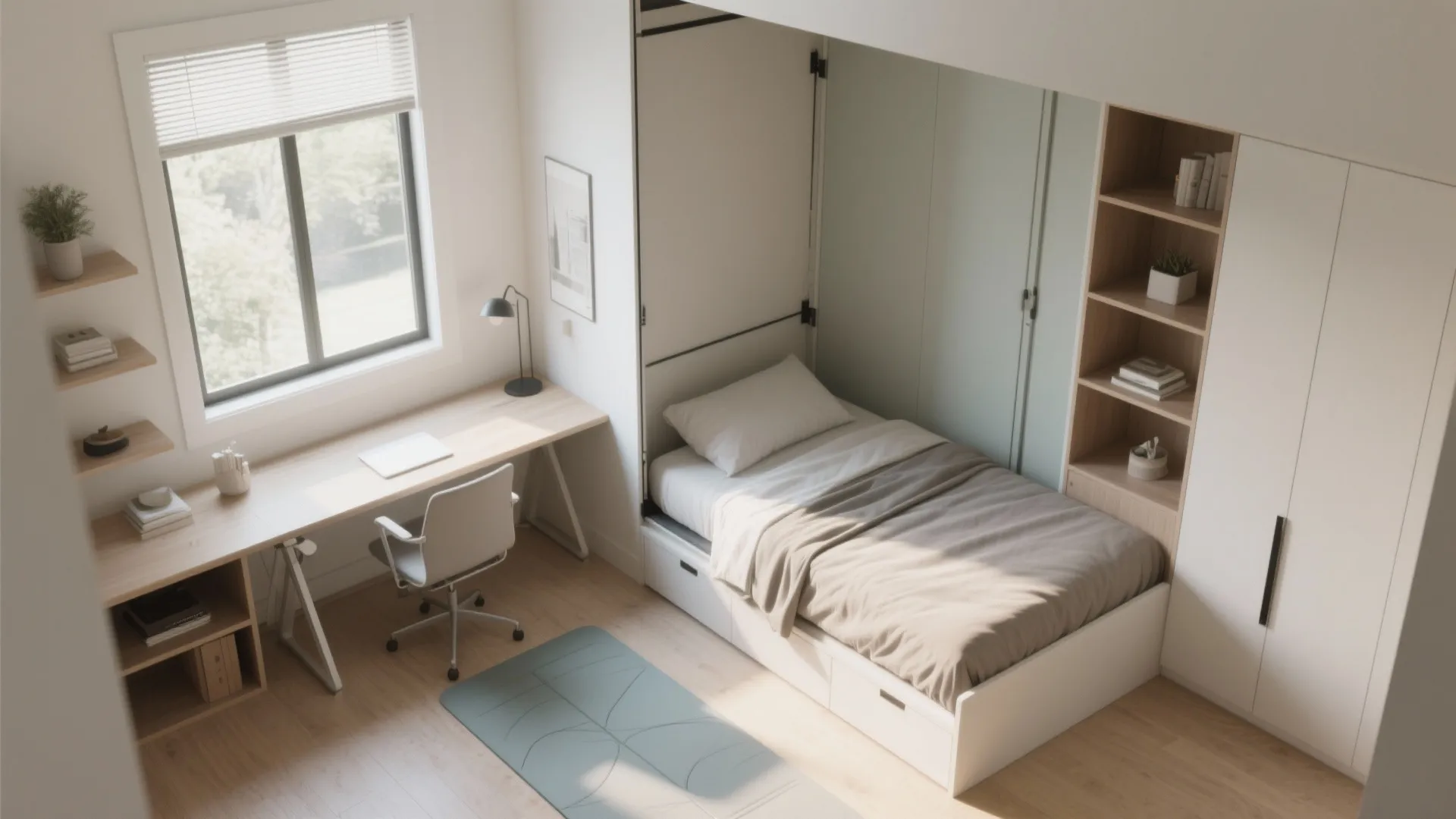 3. Multi-functional bedroom setup