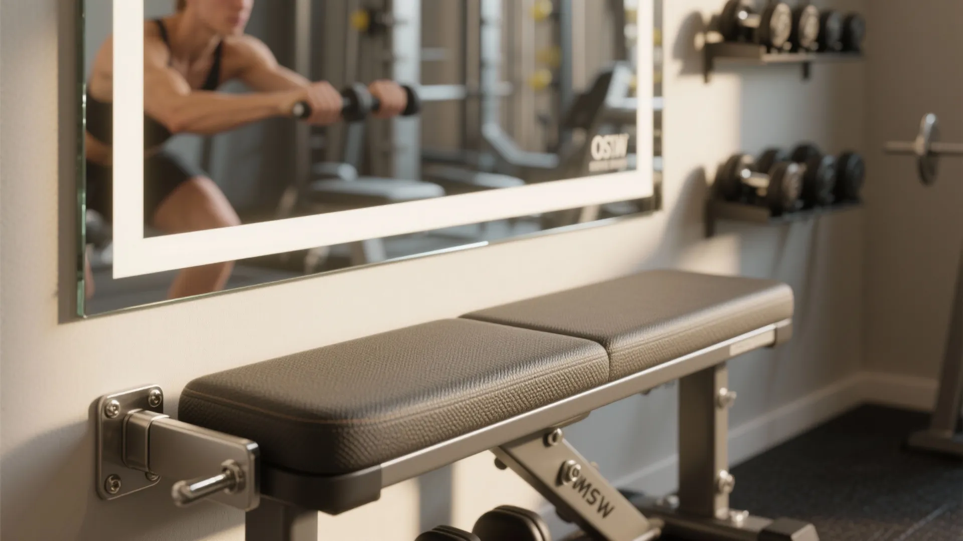 5. Mirrors, multifunctional benches, and dual-purpose zones