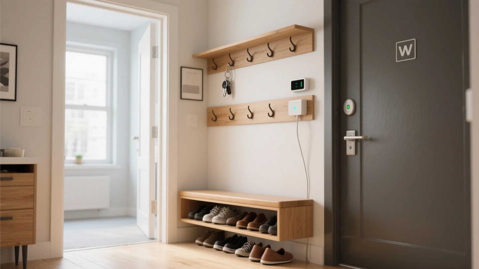 3. Multifunctional entryway that greets and organizes