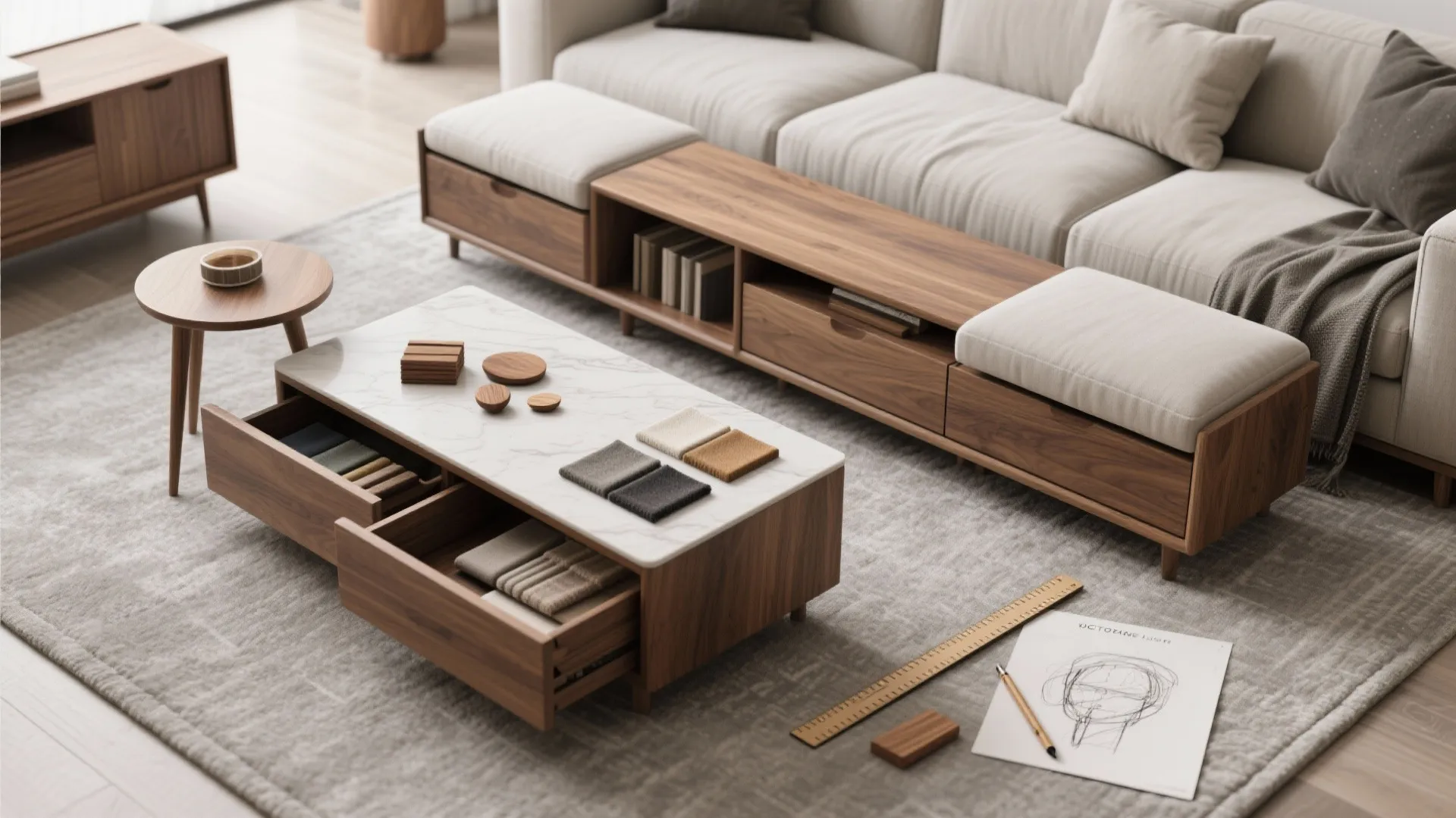 4. Flexible seating and multifunctional pieces