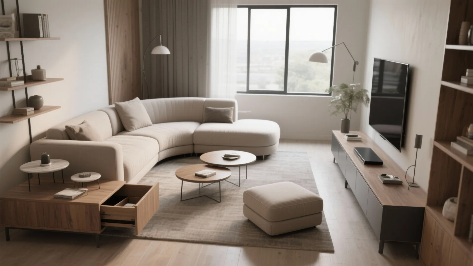 3. Use multi-functional pieces to complement the curve