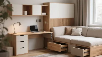 Multi-Functional Home Office with Storage Sofa
