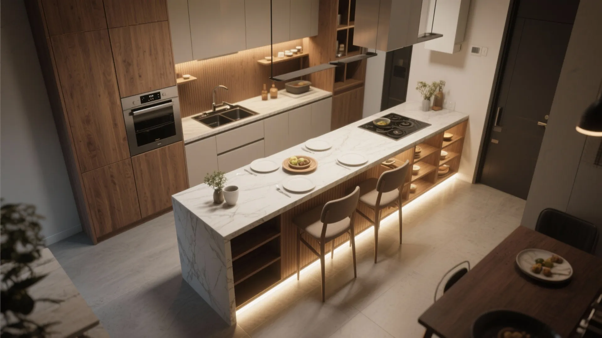 4. Multi-functional islands and counters