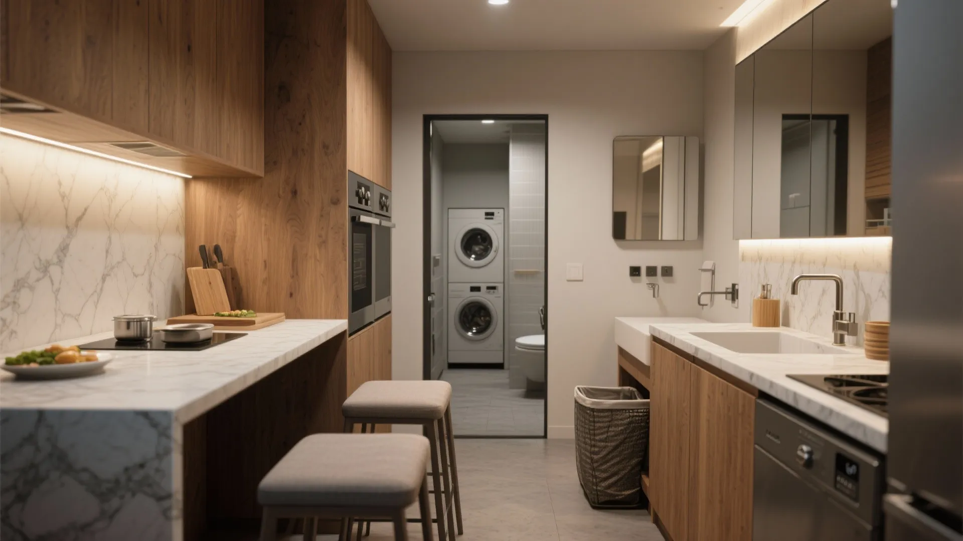 2. Multi-function islands and vanities