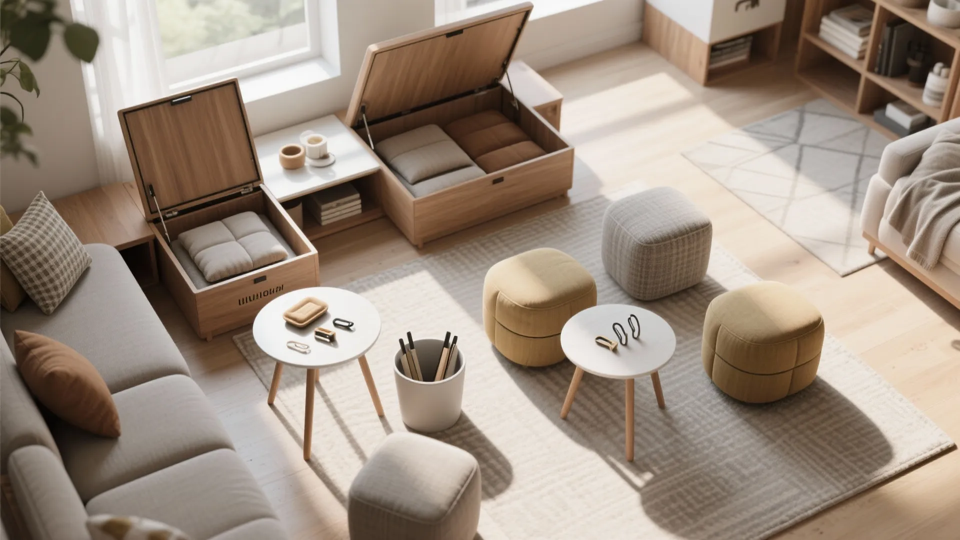 5. Multifunctional seating and storage