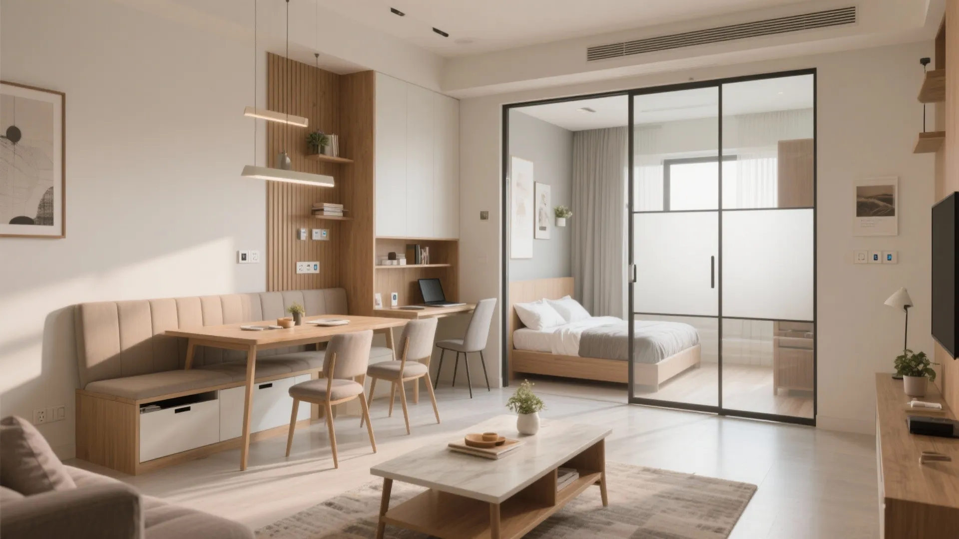 Multi-Functional Zones in a 3 BHK