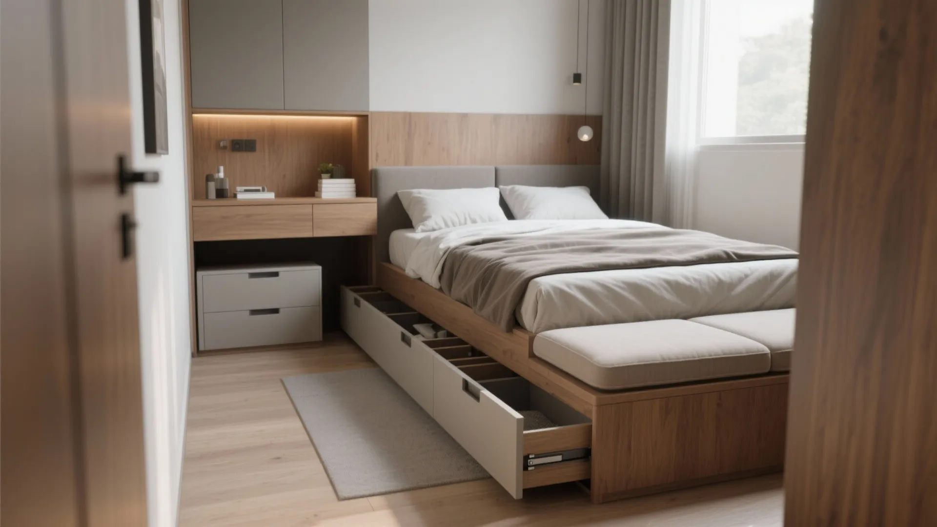 2. Multi-functional furniture that hides the clutter