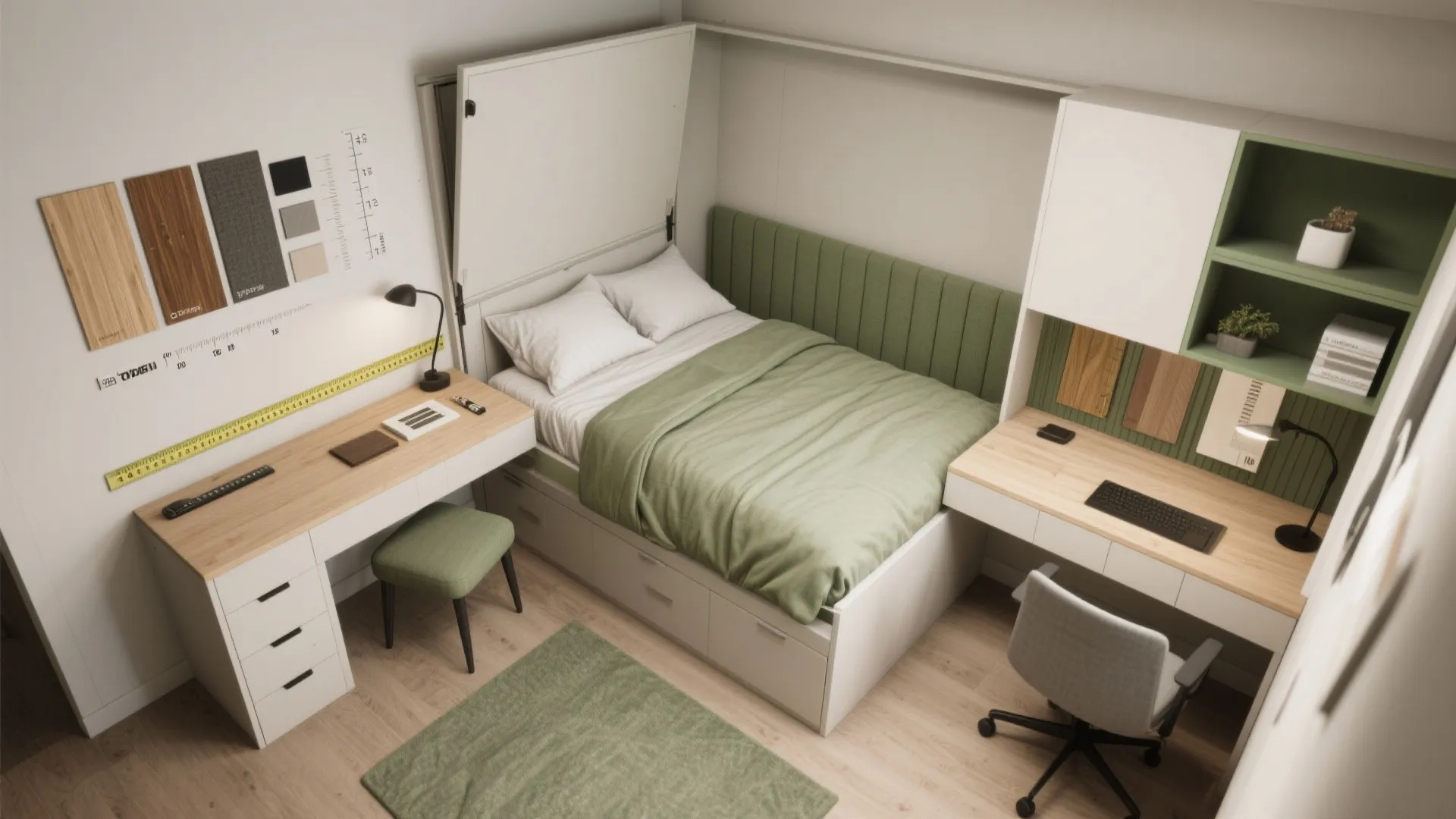 3. Compact footprint with multifunctional rooms