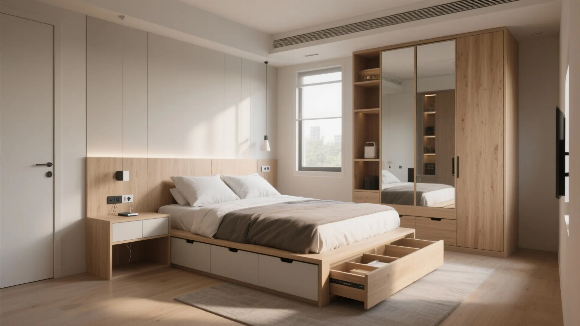 2. Choose multifunctional furniture that hides clutter