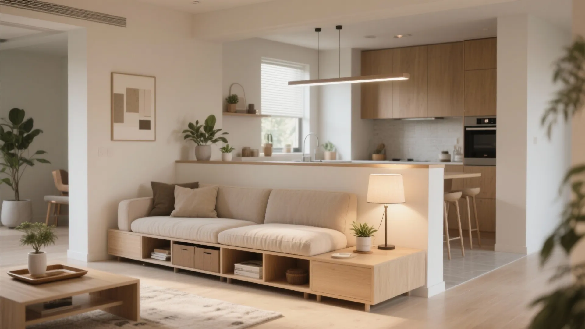 5. Multifunctional furniture as an invisible divider