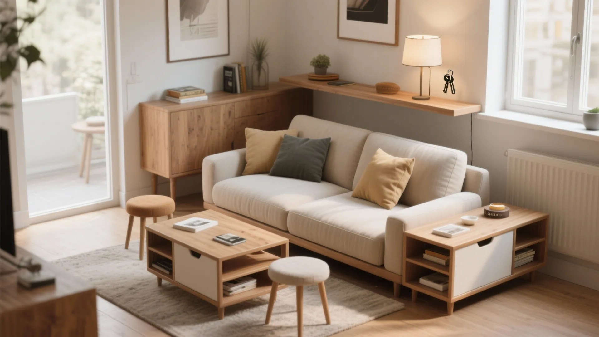 5. Layer multifunctional furniture around the sectional