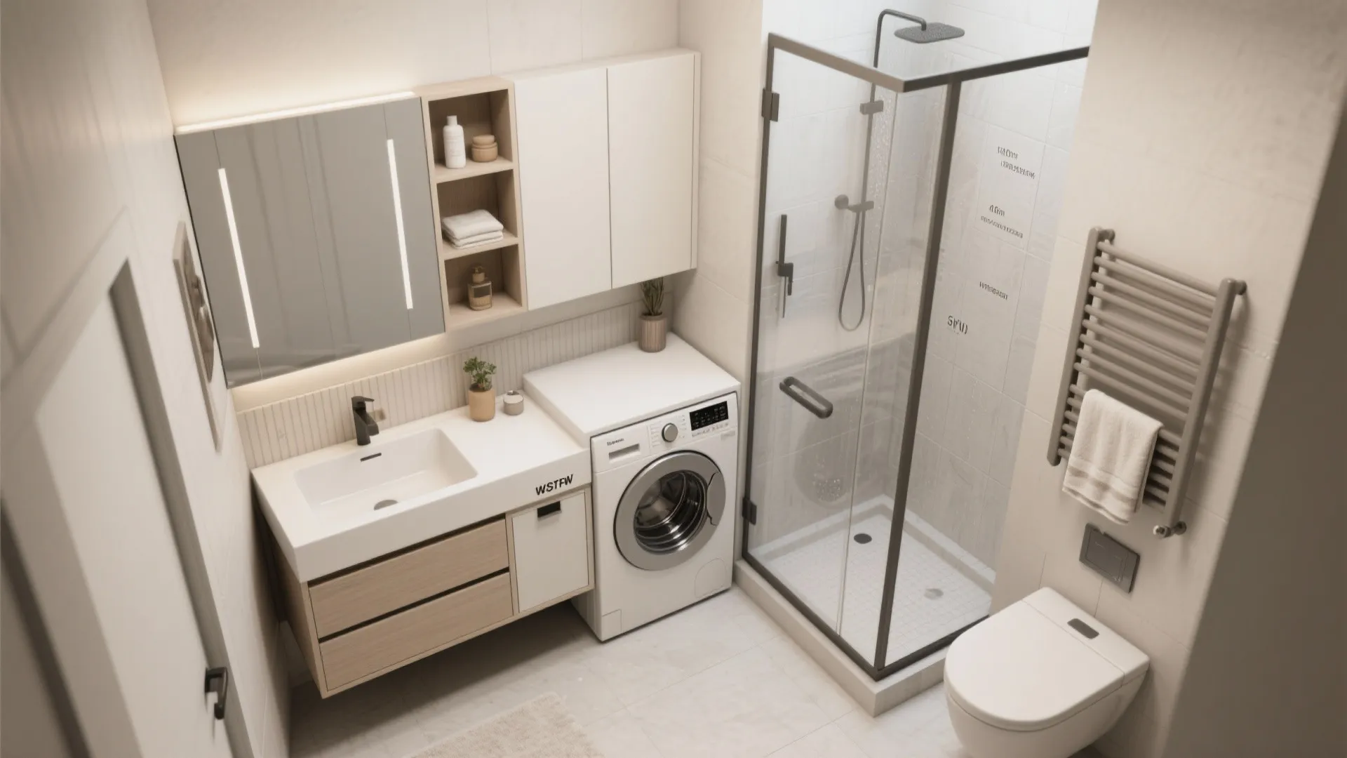 5. Choose multifunctional fixtures and plan the wet zone