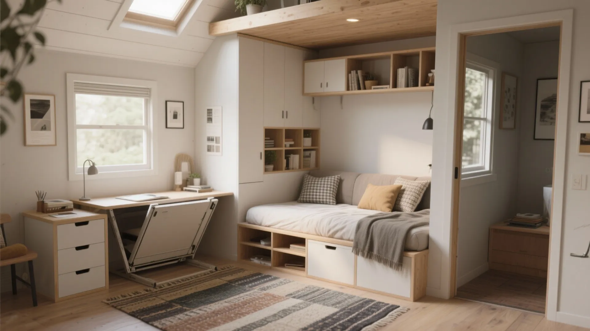 4. Paint as a backdrop for multifunctional furniture