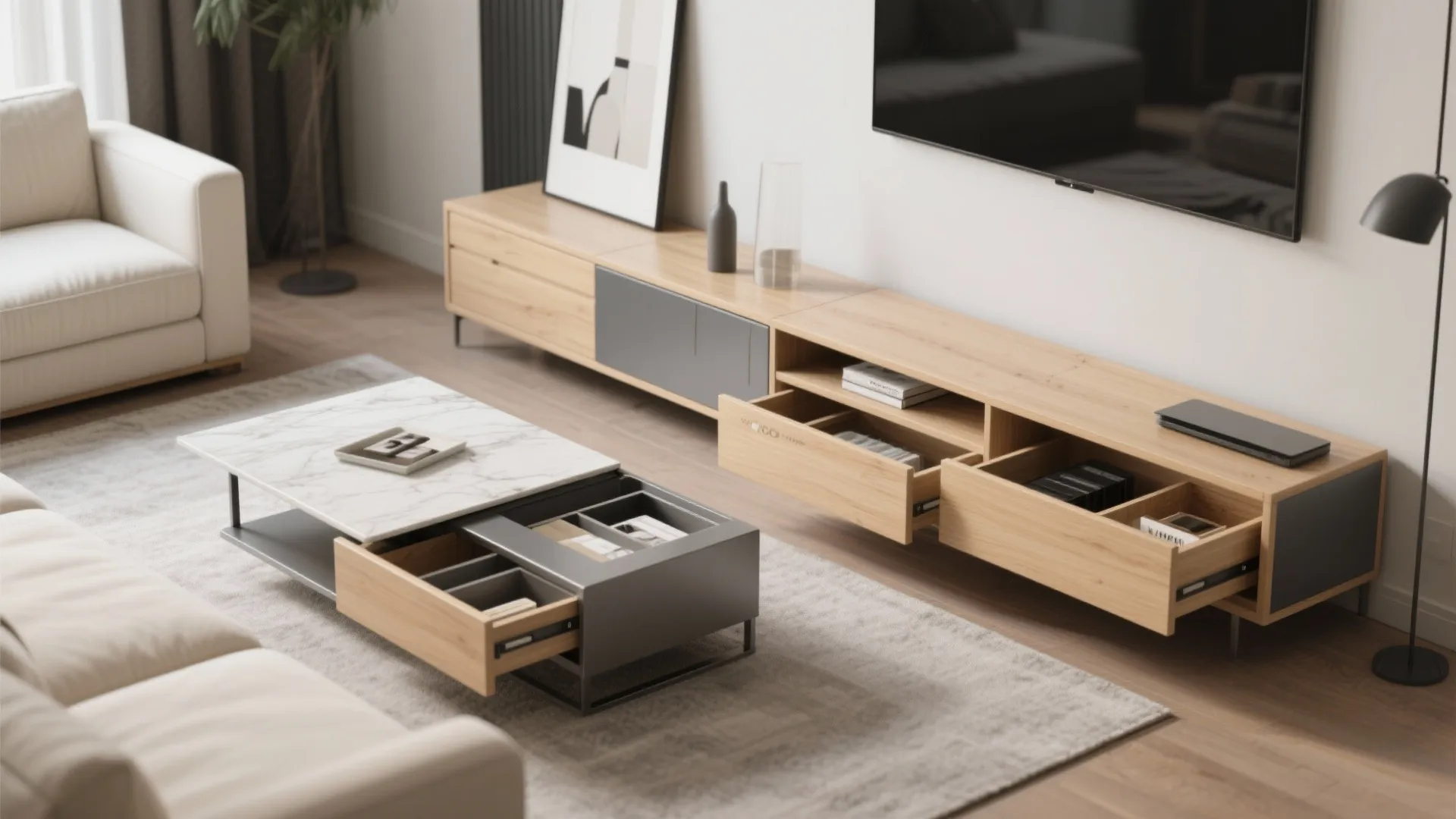 3. Multifunctional furniture and hidden storage