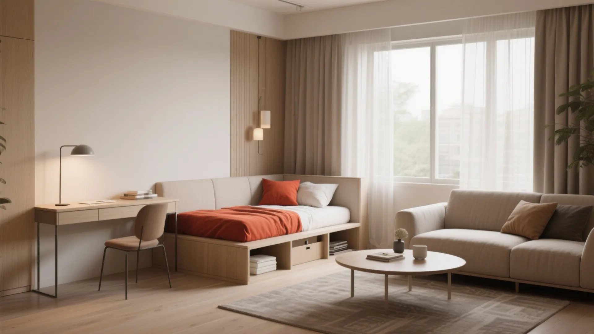 1. Zone with multifunctional furniture