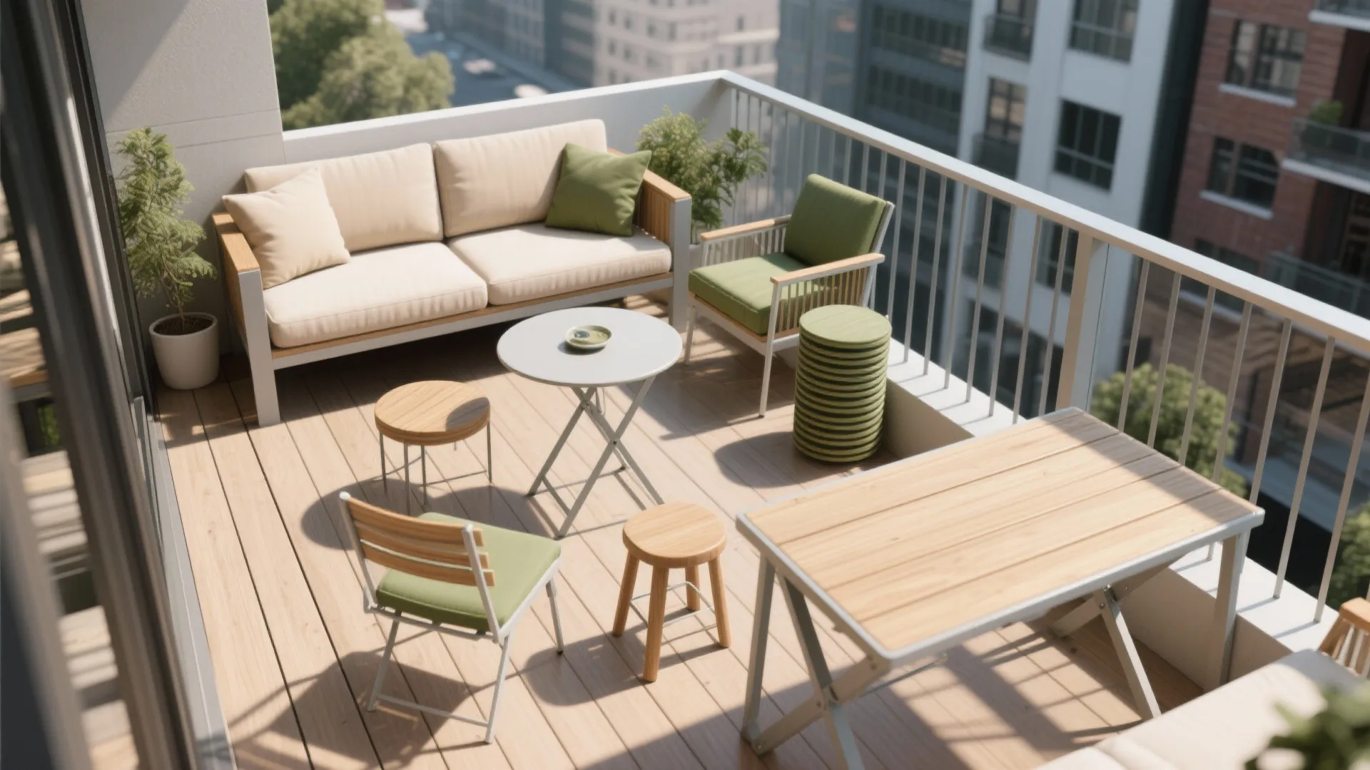 Multi-mode seating and micro-dining for small footprints