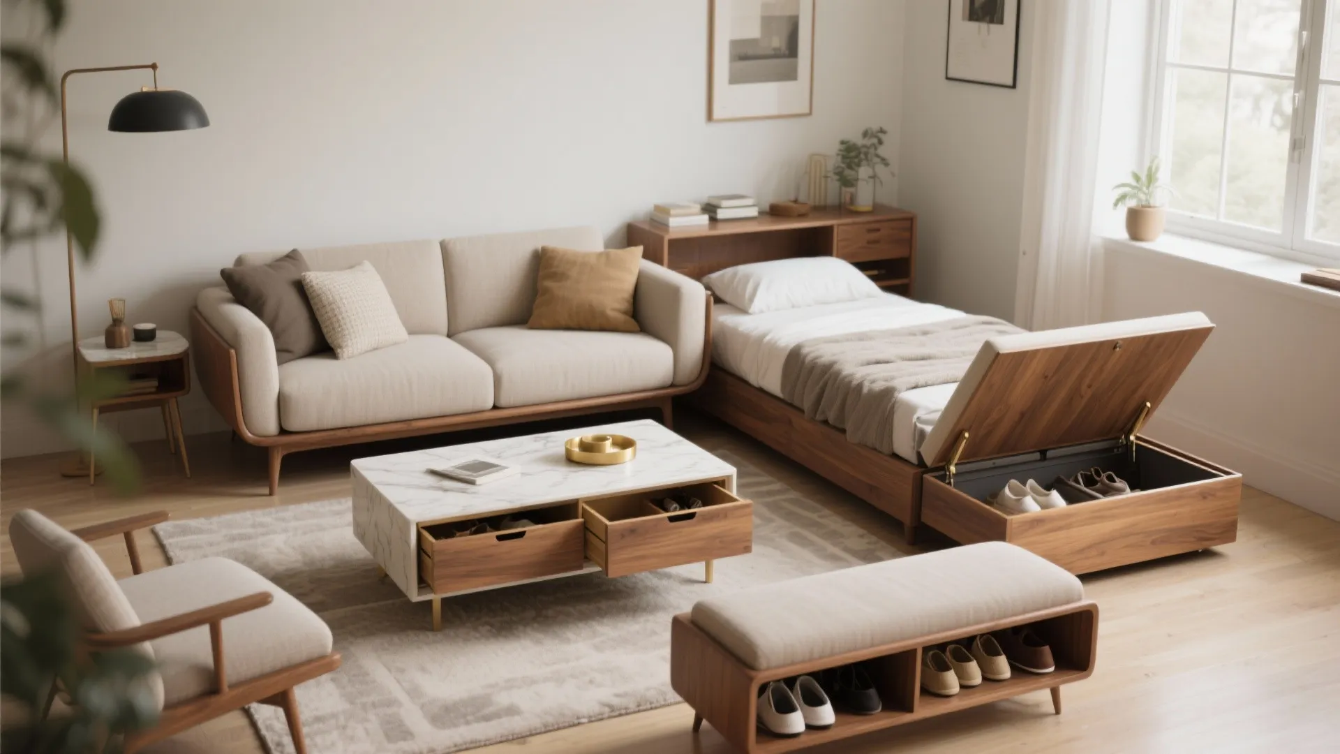 1. Choose multipurpose furniture