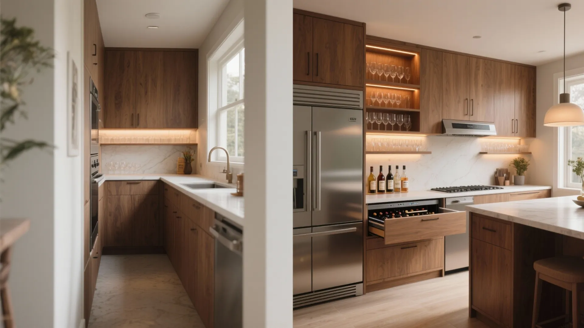 4. Multipurpose cabinetry: blend bar with kitchen storage