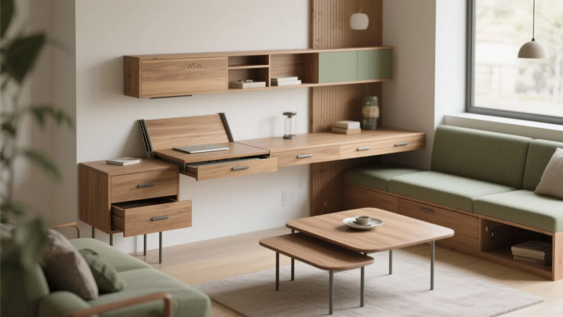 1. Multi-purpose furniture that disappears when you don’t need it