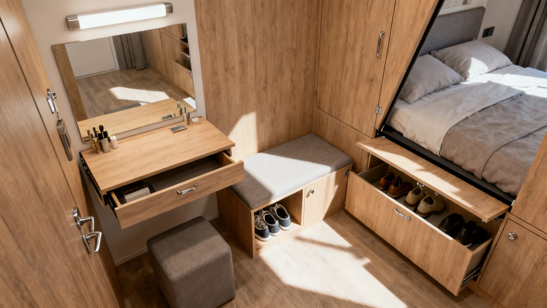 3. Multipurpose furniture and foldaways