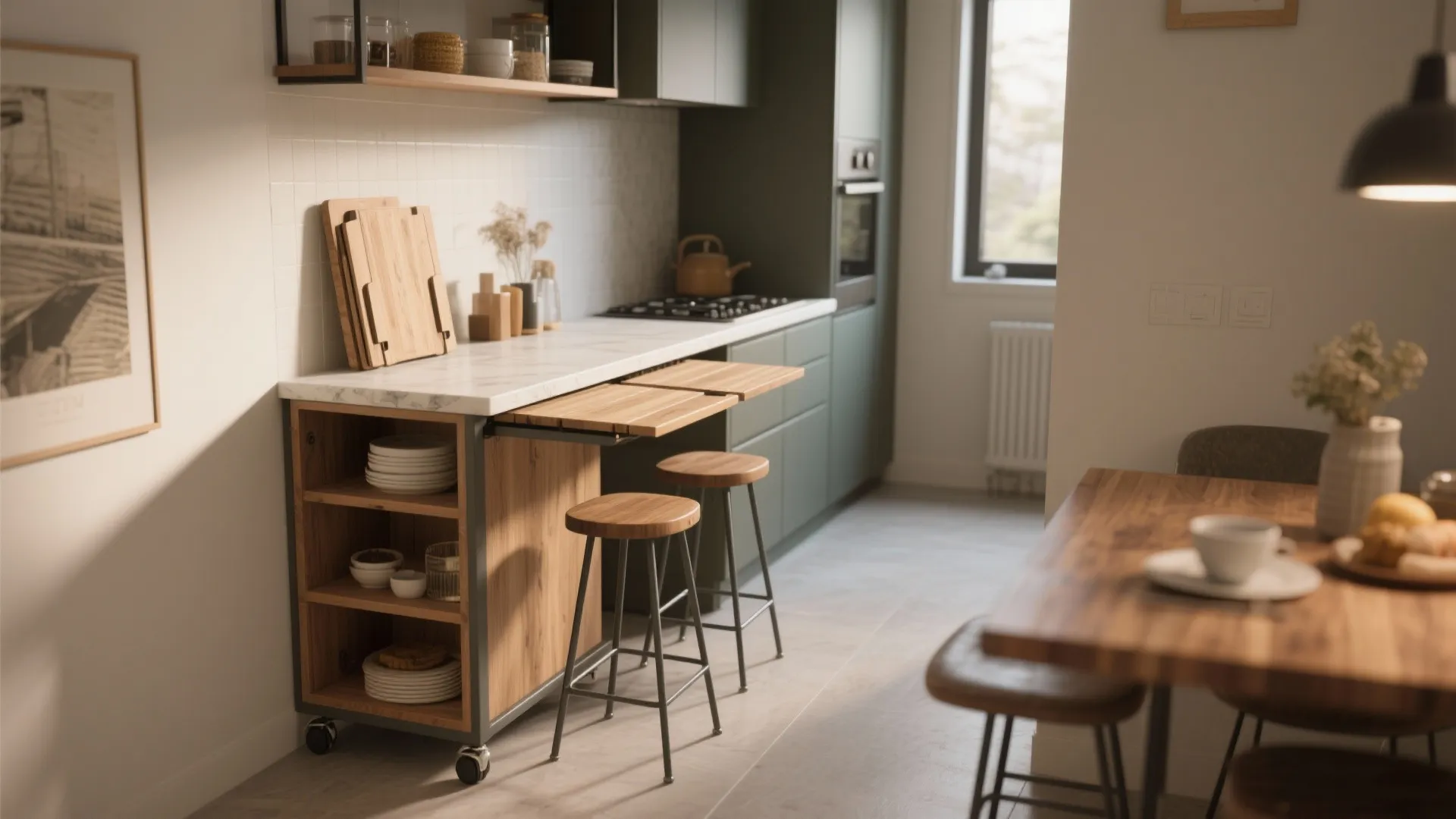 4. Multipurpose Islands & Drop-Leaf Counters