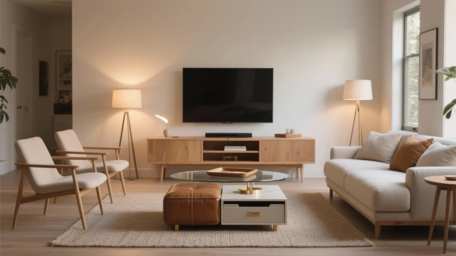 Lightweight, Multipurpose Pieces Keep the Room Adaptable