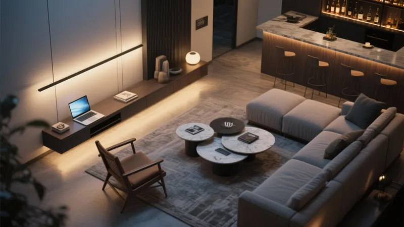 Modern Luxury Living Room with Ambient Lighting